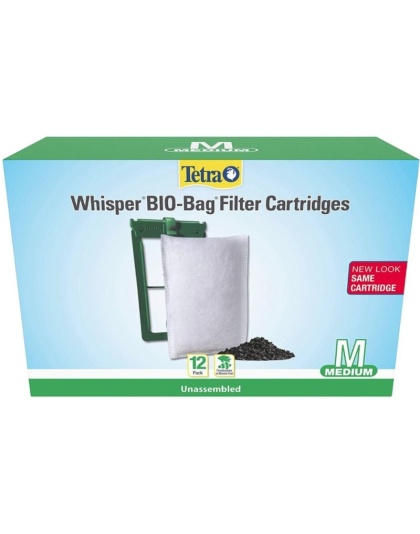 Tetra Bio-Bag Disposable Filter Cartridges - Medium - For Whisper 10, 10i, E, J & Micro Power Filters (12 Pack)