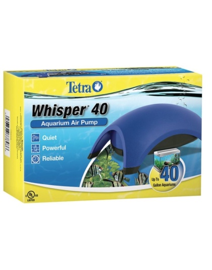 Tetra Whisper Aquarium Air Pumps (UL Listed) - Whisper 40 - Up to 40 Gallons (1 Outlet)