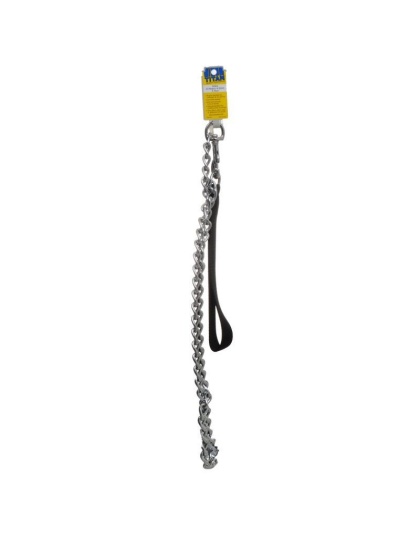 Titan Chain Lead with Nylon Handle - Black - X-Heavy Chain - 48" Long