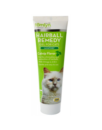 Tomlyn Laxatone Hairball Remedy Gel for Cats - Catnip Flavor - 4.25 oz