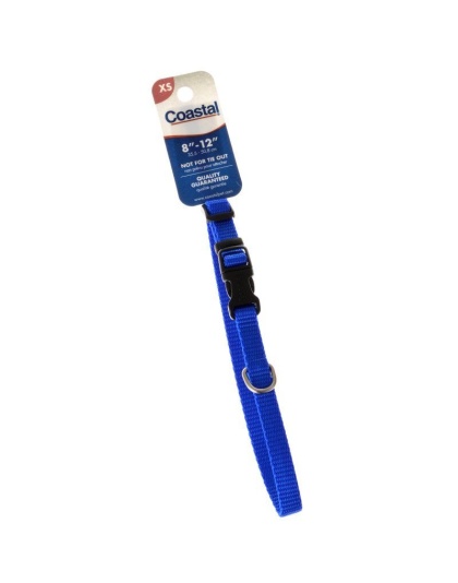 Tuff Collar Nylon Adjustable - Blue - 3/8" W x 8-12" Long