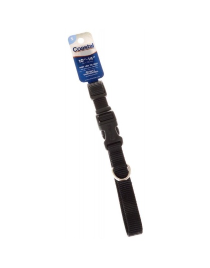 Tuff Collar Nylon Adjustable Collar - Black - 10"-14" Long x 5/8" Wide