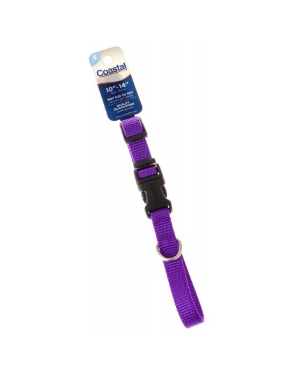Tuff Collar Nylon Adjustable Collar - Purple - 10"-14" Long x 5/8" Wide