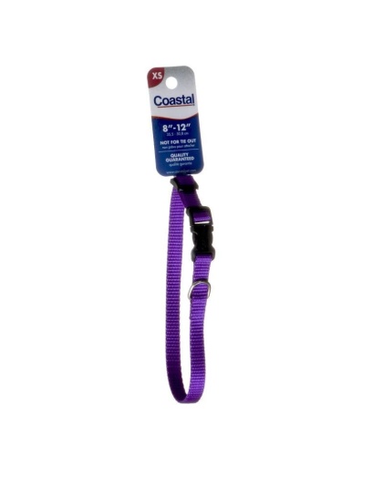 Tuff Collar Nylon Adjustable Collar - Purple - 8"-12" Long x 3/8" Wide