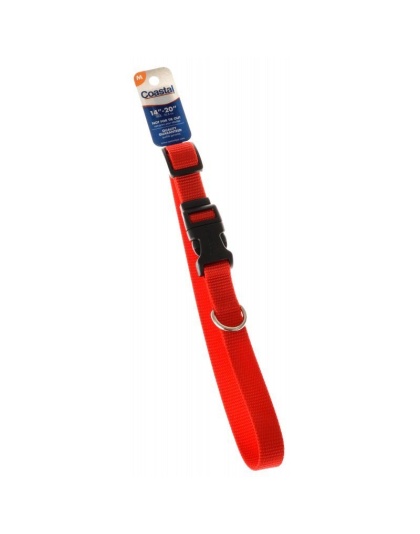 Tuff Collar Nylon Adjustable Collar - Red - 14"-20" Long x 5/8" Wide