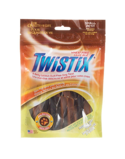 Twistix Wheat Free Dog Treats - Peanut Butter & Carob Flavor - Small - For Dogs 10-30 lbs - (5.5 oz)