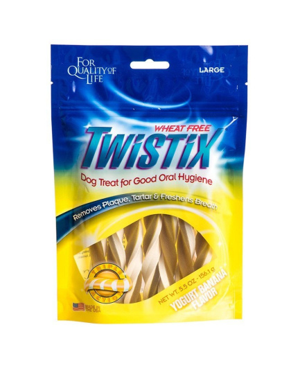 Twistix Wheat-Free Yogurt & Banana Dental Dog Treats - Large (5.5 oz)