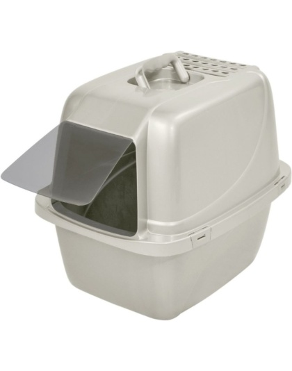 Van Ness Enclosed Cat Litter Pan with Zeolite Air Filter - Large White