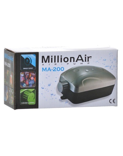 Via Aqua Million Air Pump - MA200 - 1 Air Outlet (30 Gallon Tank)