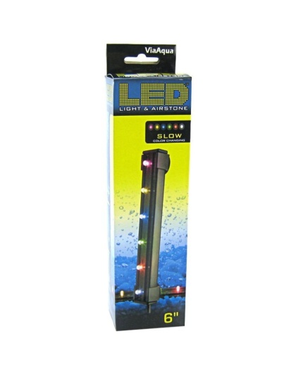 Via Aqua LED Light & Airstone Slow Color Changing - 1.8 Watts - 6" Long (6 Multicolor LED's)