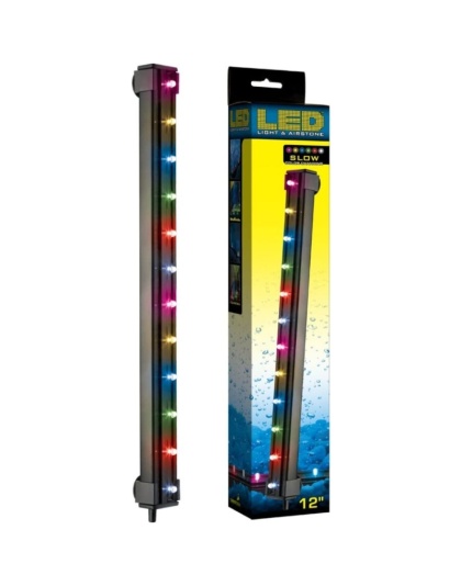 Via Aqua LED Light & Airstone Slow Color Changing - 2.7 Watts - 12" Long (12 Multicolor LED's)