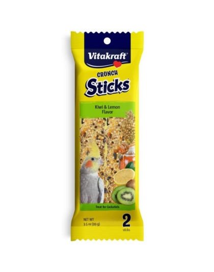 Vitakraft Crunch Sticks Kiwi & Lemon Cockatiel Treats - 2 Pack