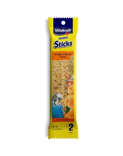 Vitakraft Crunch Sticks Parakeet Treat - Orange & Apricot Flavor - 2 Pack - (1.6 oz)