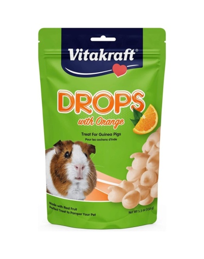 Vitakraft Drops with Orange for Pet Guinea Pigs - 5.3 oz