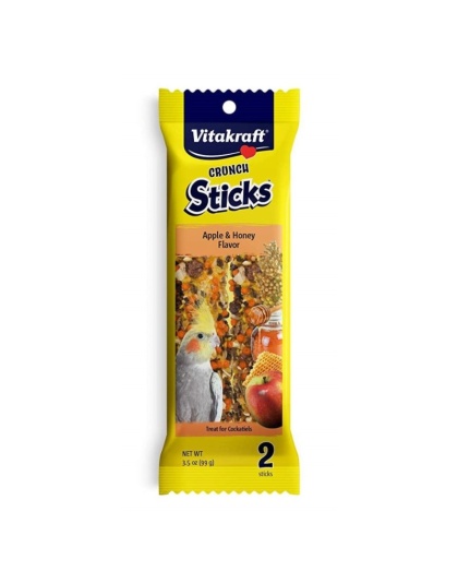 Vitakraft Crunch Sticks Apple & Honey Cockatiels Treats - 2 Pack