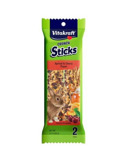 Vitakraft Crunch Sticks Rabbit Treats - Apricot & Cherry Flavor - 2 Pack