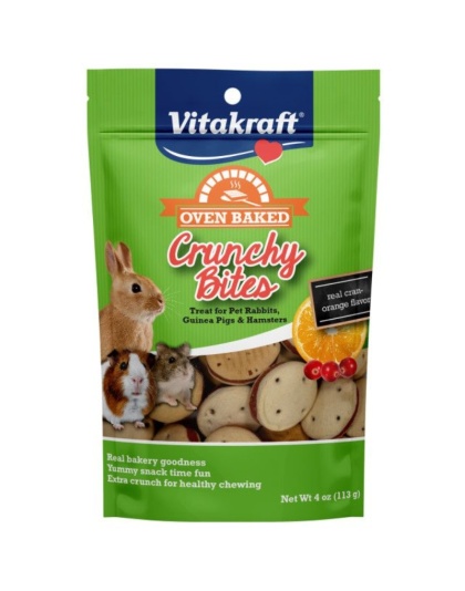 Vitakraft Oven Baked Crunchy Bites Small Pet Treats - Real Cran-Orange Flavor - 4 oz