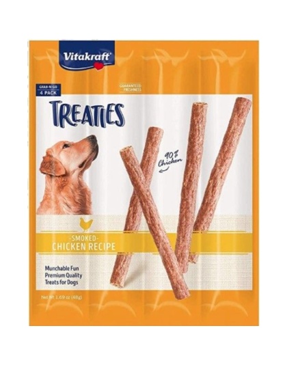 VitaKraft Treaties Smoked Chicken Grab-n-Go Dog Treats - 4 count