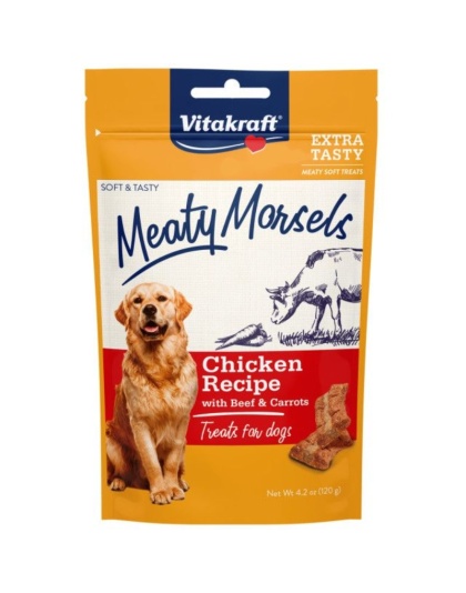 Vitakraft Meaty Morsels Mini Chicken Recipe with Beef and Carrots Dog Treat - 4.2 oz