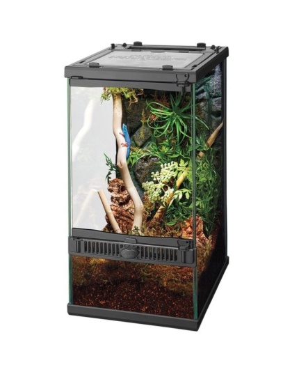 Zilla Front Opening Terrarium with Realistic Rock Foam Background 8"L x 10"W x 15"H - 1 count