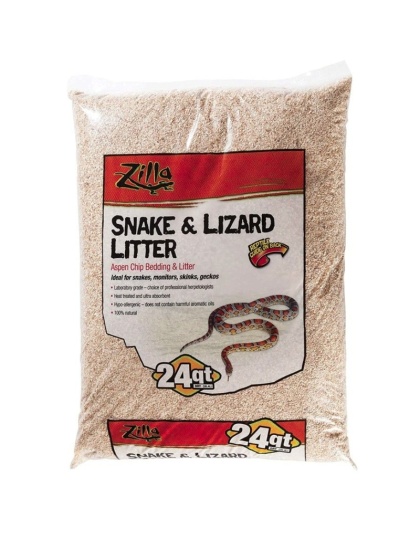 Zilla Lizard Litter - Aspen Chip Bedding & Lutter - 24 Quarts