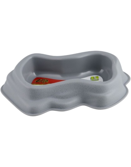 Zilla Decor Durable Dish for Reptiles Grey - Large (10.5"L x 8.8"W x 4.25"H)