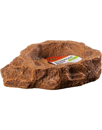 Zilla Decor Terraced Dish for Food or Water - Small (5.25"L x 5.5"W x 1.5"H)