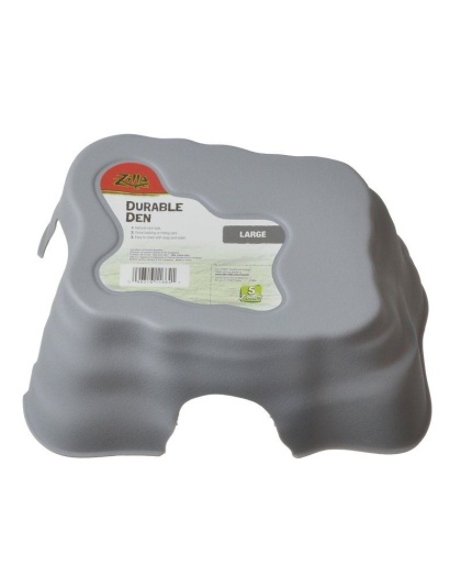 Zilla Durable Den for Reptiles - Gray - Large - (10.6"L x 8.8"W x 4.25"H)