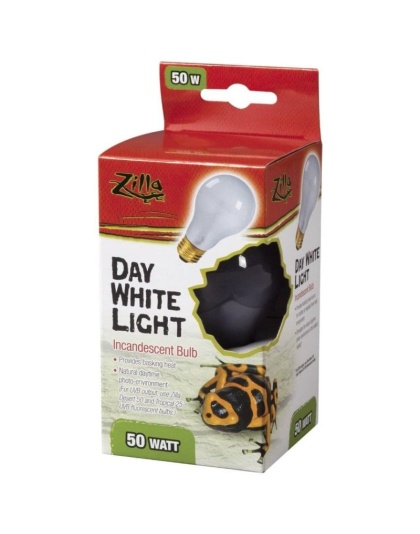 Zilla Incandescent Day White Light Bulb for Reptiles - 50 Watt