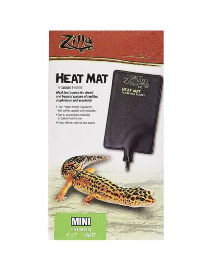 Zilla Heat Mat Terrarium Heater - Mini - 4 Watt - 1-5 Gallon Tanks - (4" x 7")