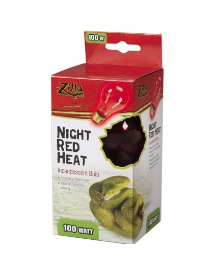 Zilla Incandescent Night Red Heat Bulb for Reptiles - 100 Watt