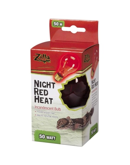 Zilla Incandescent Night Red Heat Bulb for Reptiles - 50 Watt