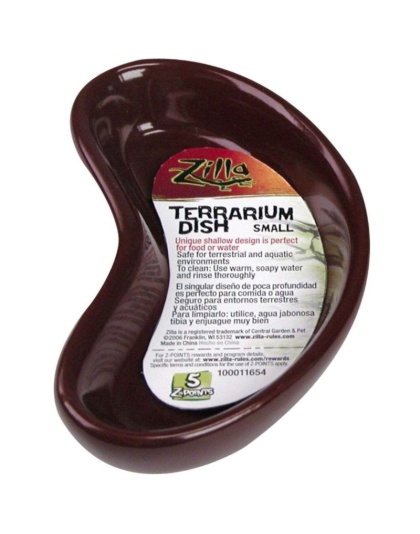 Zilla Kidney Shaped Terrarium Dish - Food or Water - Small - 4" Long - (Assorted Colors)