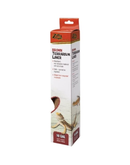 Zilla Brown Terrarium Liner - 10 Gallon Tanks - (9.75"L x 19.75"W)