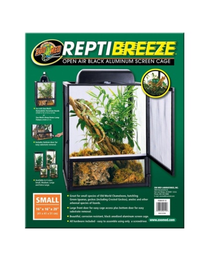 Zoo Med Reptibreeze Open Air Aluminum Screen Cage - Black - Small (16"L x 16"W x 20"H)