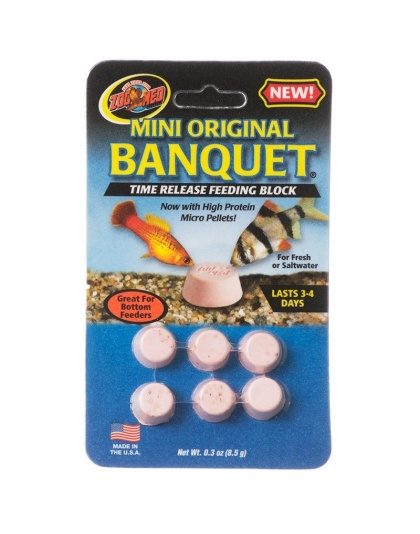 Zoo Med Mini Original Banquet Fish Feeding Block - Mini - .3 oz Total (6 Pack)