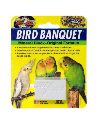 Zoo Med Bird Banquet Mineral Block - Original Seed Formula - Small - 1 Block - 1 oz