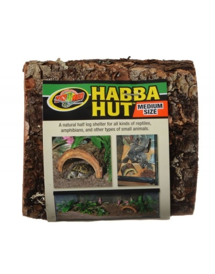 Zoo Med Habba Hut Natural Half Log with Bark Shelter - Medium (5"L x 4.75"W x 2.75"H)