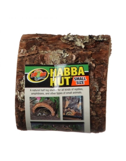 Zoo Med Habba Hut Natural Half Log with Bark Shelter - Small (3.25"L x 4.5"W x 2"H)