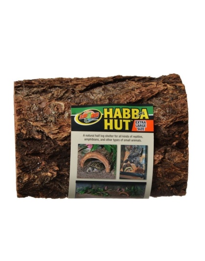 Zoo Med Habba Hut Natural Half Log with Bark Shelter - X-Large (9"L x 9.25"W x 4"H)