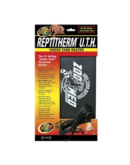 Zoo Med Repti Therm Under Tank Reptile Heater - 16 Watts - 12" Long x 8" Wide (30-40 Gallons)