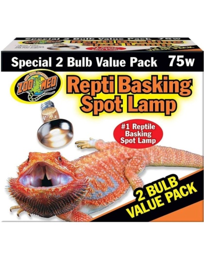 Zoo Med Repti Basking Spot Lamp Replacement Bulb - 75 Watts (2 Pack)
