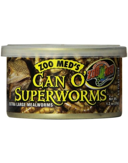 Zoo Med Can O Superworms Extra Large Mealworms - 1.2 oz