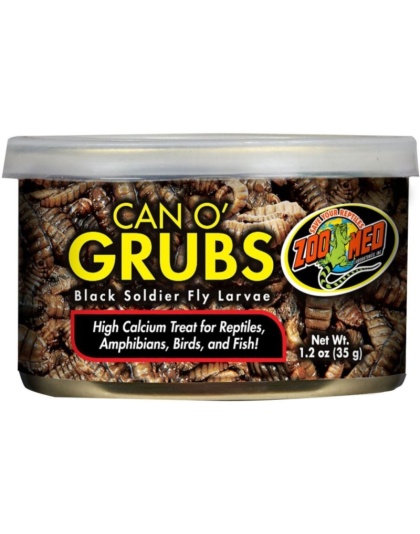 Zoo Med Can O Grubs Black Soldier Fly Larvae High Calcium Treat - 1.2 oz