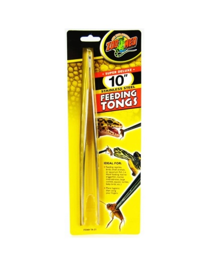 Zoo Med Feeding Tongs - Stainless Steel - 10" Long Feeding Tongs