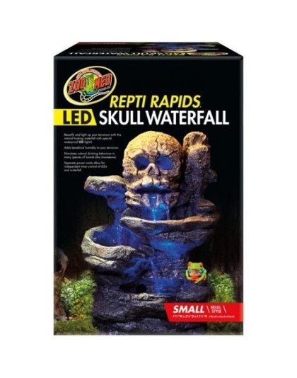 Zoo Med Repti Rapids LED Skull Waterfall - Small - (7.5"L x 5.25"W x 11.25"H)