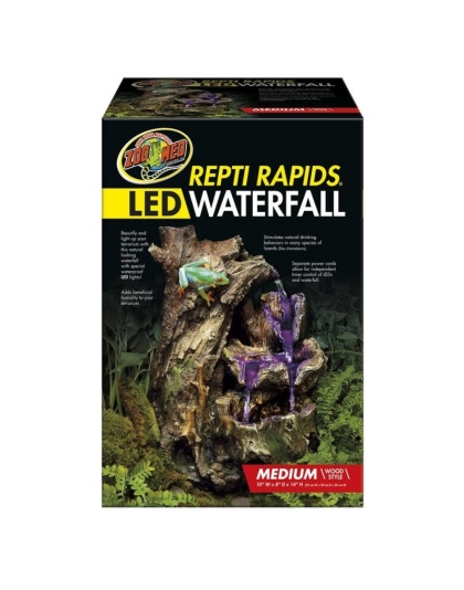 Zoo Med Repti Rapids LED Waterfall - Wood Style - Medium - (13"W x 8"D x 10"H)