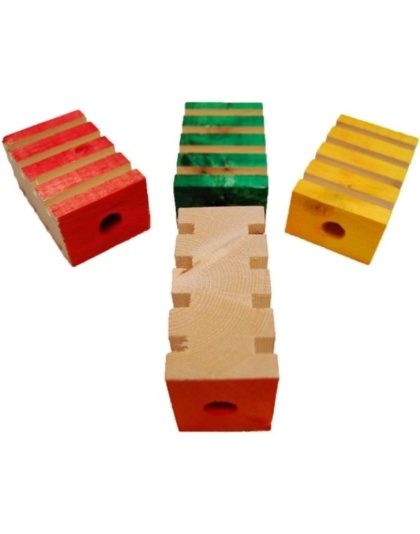 Zoo-Max 4 Groovy Blocks Bird Toy - 3in.L x 2in.W