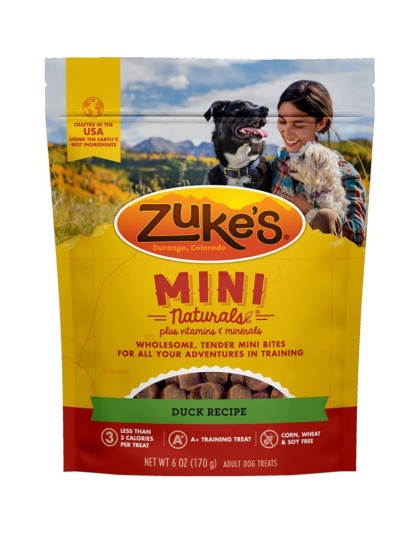 Zuke's Mini Naturals Moist Dog Treats - Delicious Duck Recipe - 6 oz
