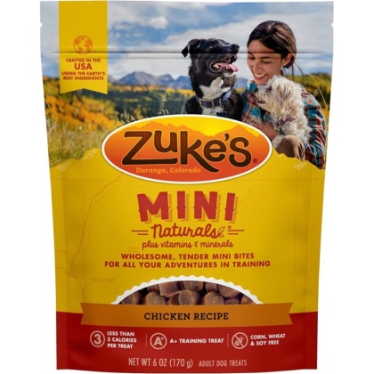 Zukes Mini Naturals Dog Treat - Roasted Chicken Recipe - 6 oz